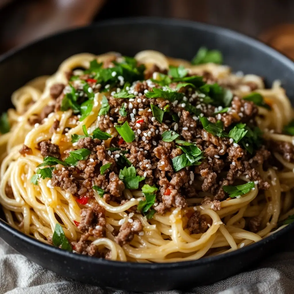 Mongolian Ground Beef Noodles 3