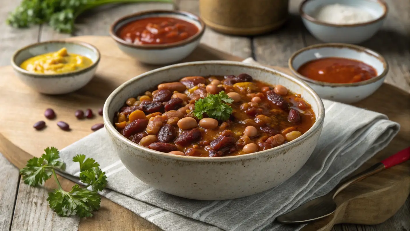 How to thicken up calico beans?